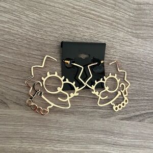 The Simpsons x Asos Lisa Gold Cut Out Earrings